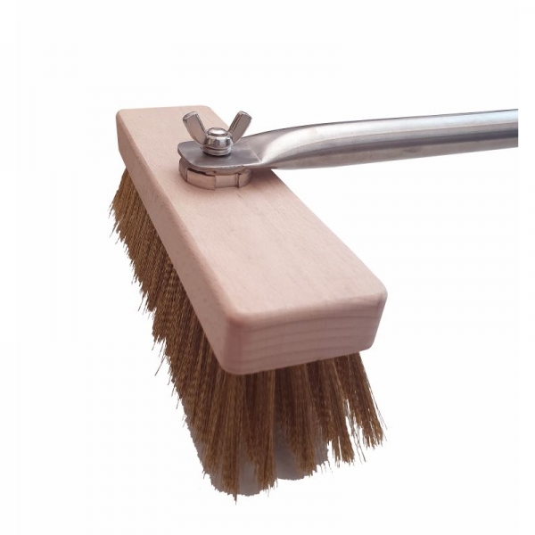Spazzola Rettangolare in Legno cm 18 - Manico in Acciaio Inox 150 cm
