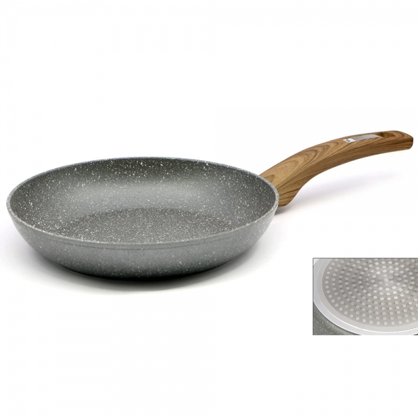 Set Padelle Antiaderenti Ceramica Granito Effetto Marmo – Induzione Elettrico Gas – 3 Pezzi (20,24,28 Cm)