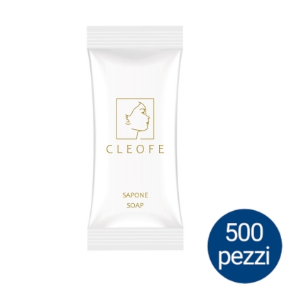 Linea Cortesia - Saponetta 12 gr rettangolare in confezione Flowpack - Brand Cleofe - Cartone 500 pezzi