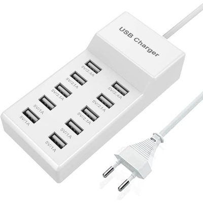 Presa Multipla per Lampade HUB USB 10 Porte