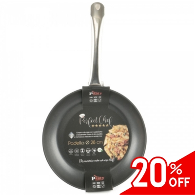 Padella Nera Antiaderente cm 28 - Manico Tubolare Inox - Perfect Chef