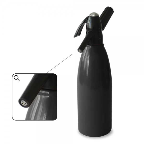 Sifone per seltz in acciaio da 1 litro - Colore nero | Design elegante e resistente