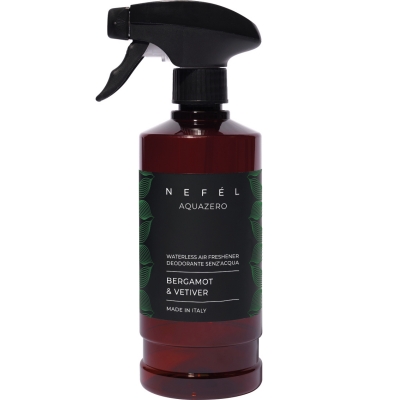Aquazero Nefèl Deodorante Senza Acqua – Bergamot & Vetiver 480 ml | Profumo Concentrato per Ambienti e Superfici
