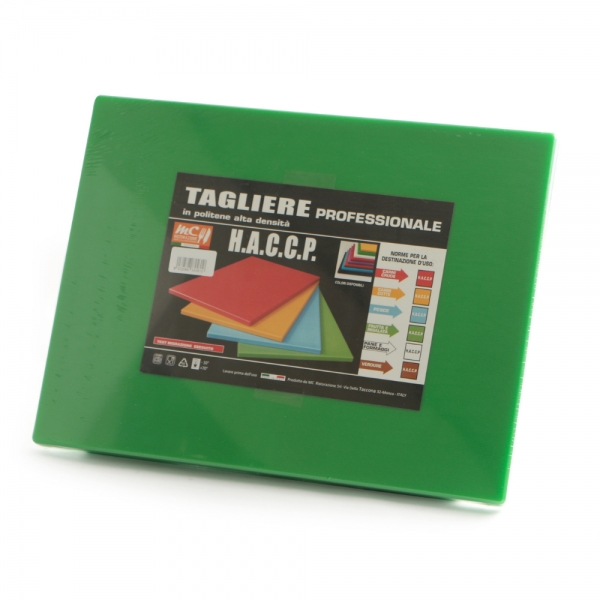 Tagliere Polietilene con Fermi 60×40×2 verde | Professionale