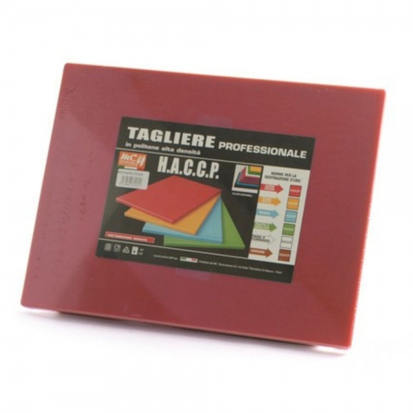 Tagliere Polietilene con Fermi 60×40×2 rosso | Professionale