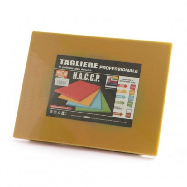 Tagliere Polietilene con Fermi 60×40×2 giallo | Professionale