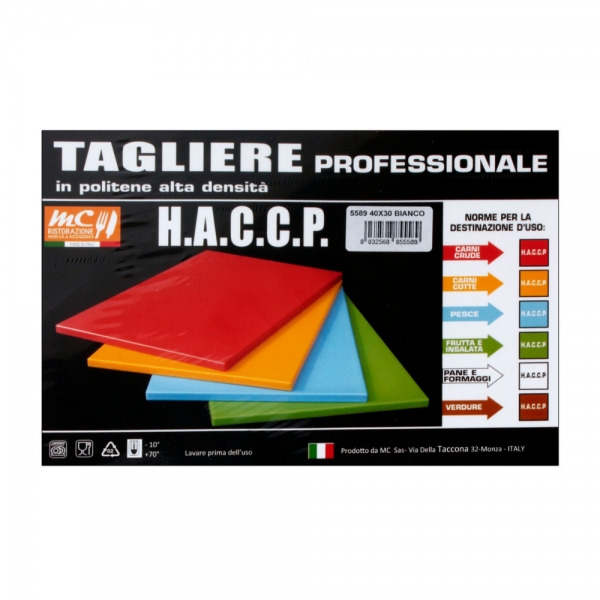 Tagliere Polietilene con Fermi 60×40×2 giallo | Professionale