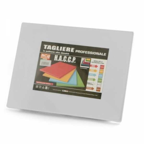 Tagliere Polietilene con Fermi 60&times;40&times;2 Bianco | Professionale