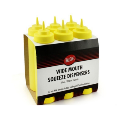 Dispenser squeezer Base Larga Giallo 709 ml – Confezione da 6 Pezzi