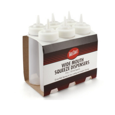 Dispenser squeezer Base Larga Trasparente 709 ml – Confezione da 6 Pezzi