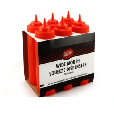 Dispenser squeezer Base Larga Rosso 236 ml – Confezione da 6 Pezzi