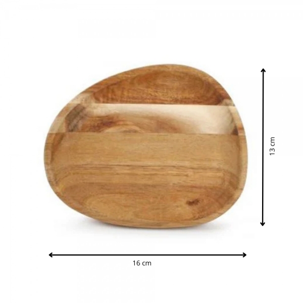 Vassoio Triangolare in Acacia 16x13 cm | Elegante e Naturale
