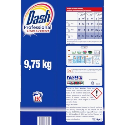 Dash PGP Polvere Clean & Protect – Detersivo Professionale in Polvere 150 Misurini 9,75 kg