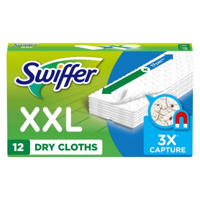 Ricarica Swiffer Dry Maxi 12 Panni Catturapolvere per Pavimenti Lisci e Parquet