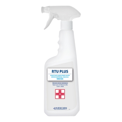 DETERGENTE DISINFETTANTE PRONTO USO PER SUPERFICI , BATTERICIDA , FUNGICIDA E VIRUCIDA - RTU PLUS - PRESIDIO MEDICO - 0,75 CL
