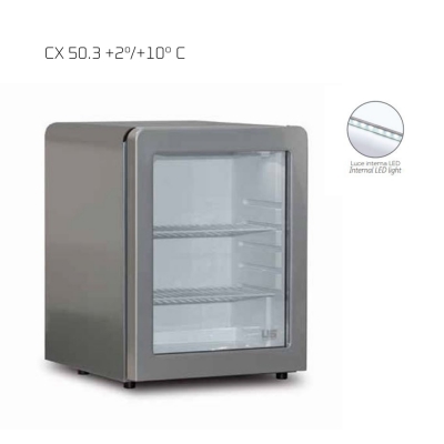 Mini Frigovetrina da Appoggio Refrigerata – +2°/+10°C Dimensioni (L x P x H): 400 x 475 x 555 mm