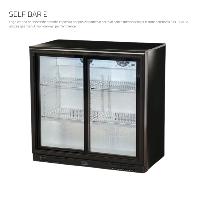 Frigo per Bevande 2 Ante Basso – 213 L | +2°C / +10°C | Luce LED con interruttore, Serratura con chiave, 4 piedini regolabili, NERO