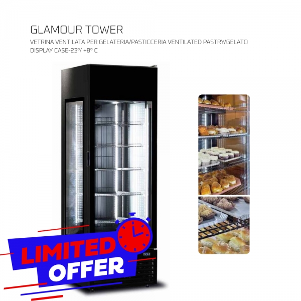 Vetrina Ventilata Glamour Tower – Gelateria/Pasticceria | -23°C / +8°C