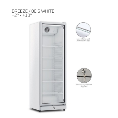 Frigovetrina per Bevande 1 Anta a Vetro – 377 L | +2°/+10°C | Bianco
