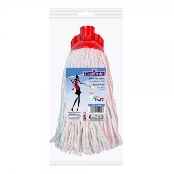 Mop Professionale in Cotone Filo Tagliato – Ricambio Lavapavimenti Alta Assorbenza
