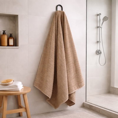 Telo Bagno/SPA - Las Vegas 100x150 cm in Spugna 100% Cotone 450 gr/m² – Beige (Confezione 04 Pezzi)