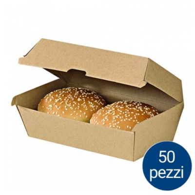 Porta Hamburger Kraft microcanule 220 x 125 x 82 mm