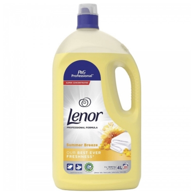 Lenor Ammorbidente Brezza d Estate Giallo - Lavatrice Concentrato 200 Lavaggi - 4 litri