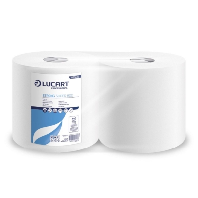 Lucart Strong Super 800 Bobina Industriale in Pura Cellulosa 2 Veli 800 Strappi - Conf. 2 Rotoli