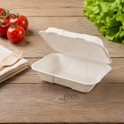 Burger Box Mono 1000 ml in Polpa di Cellulosa Bagassa 22x15 cm