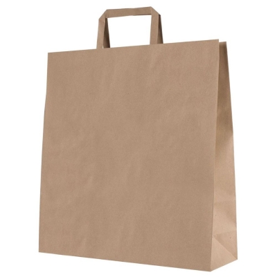 Busta in Carta Maniglia Piatta 26+14x32 Avana